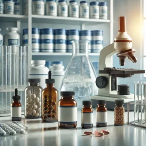 Laboratory testing equipment with supplement bottles